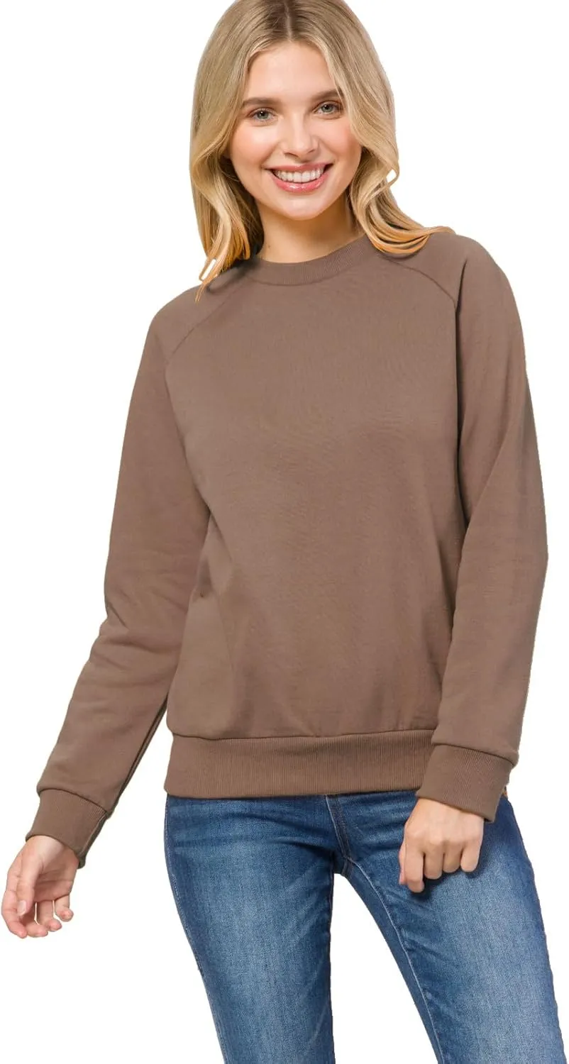 MixMatchy Women's Soft and Comfy Basic Pullover Crewneck Fleece Sweatshirt