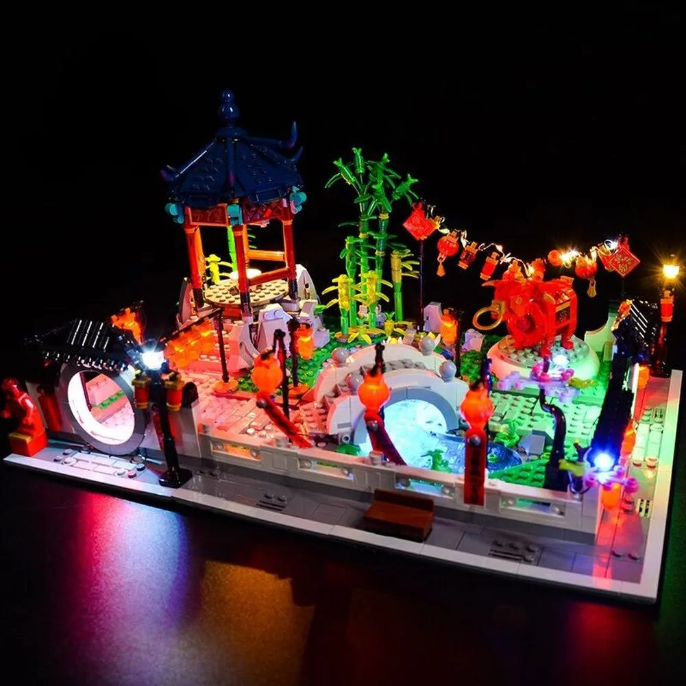 MOC  Compatible  LED Lighting Set DIY toys 80107 Spring Lantern Festival (Only Light Kit Included)