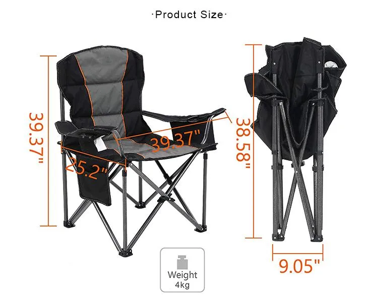 New Products Fitness Equipment Hiking Camping Padded Oversized Folding Bench Chair