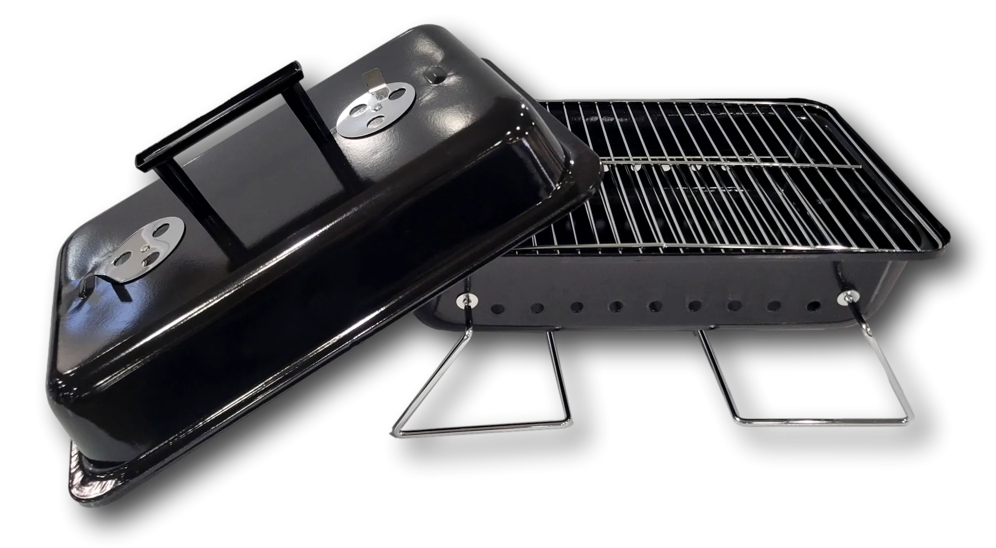 Portable Charcoal Grill with Lid Folding Tabletop BBQ Grill Barbecue
