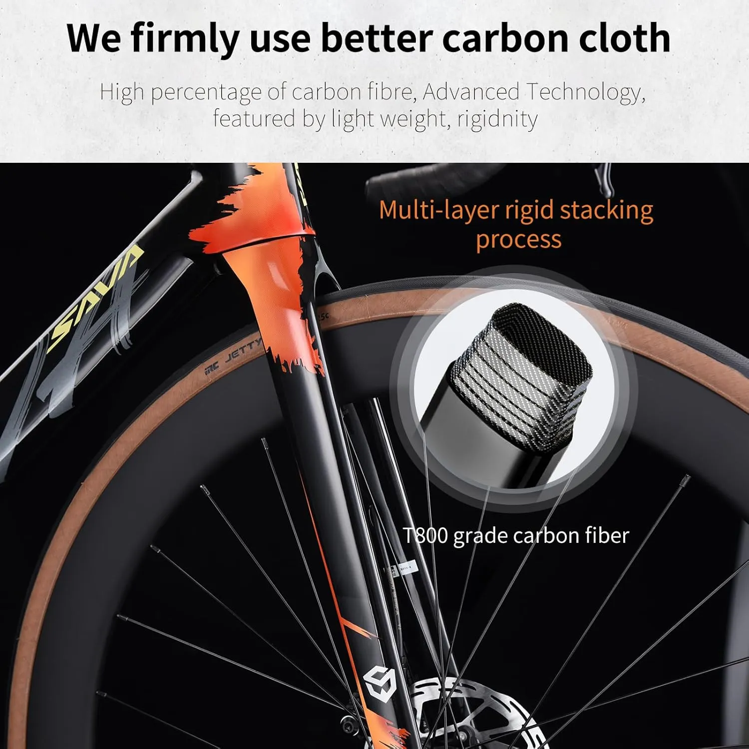 SAVADECK Carbon Fiber Road Bike, Hydraulic Oil Disc Bike with Carbon Fiber Frame and Wheelset, Lightweight Full Carbon Racing Bicycle with Shimano R7120 24S Shift Set for Adults