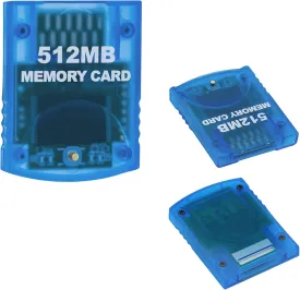 Tolesum Memory Card 512MB(8192 Blocks) 4 Data Areas for Gamecube and Wii Console, Blue 512MB