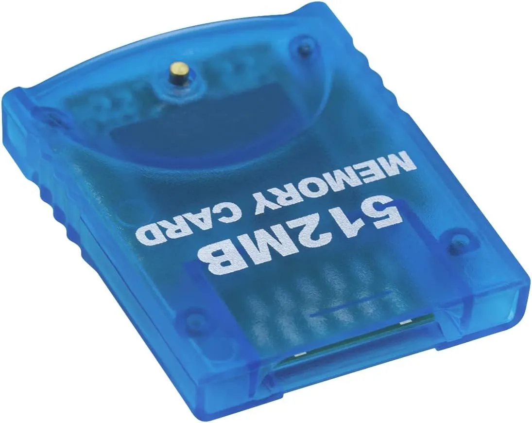 Tolesum Memory Card 512MB(8192 Blocks) 4 Data Areas for Gamecube and Wii Console, Blue 512MB