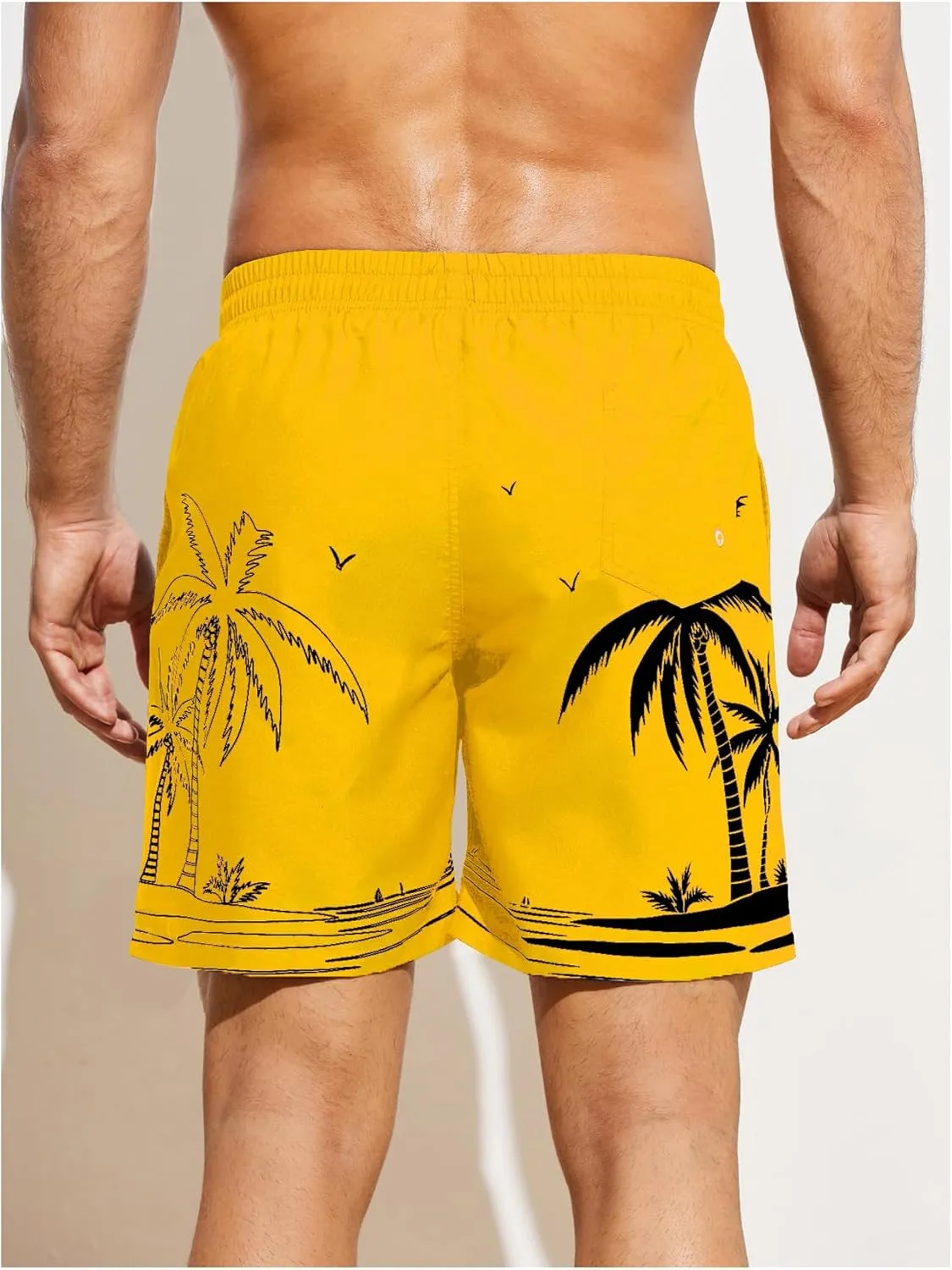 WDIRARA Men's Color Block Beach Shorts Summer Swim Shorts with Drawstring and Pockets