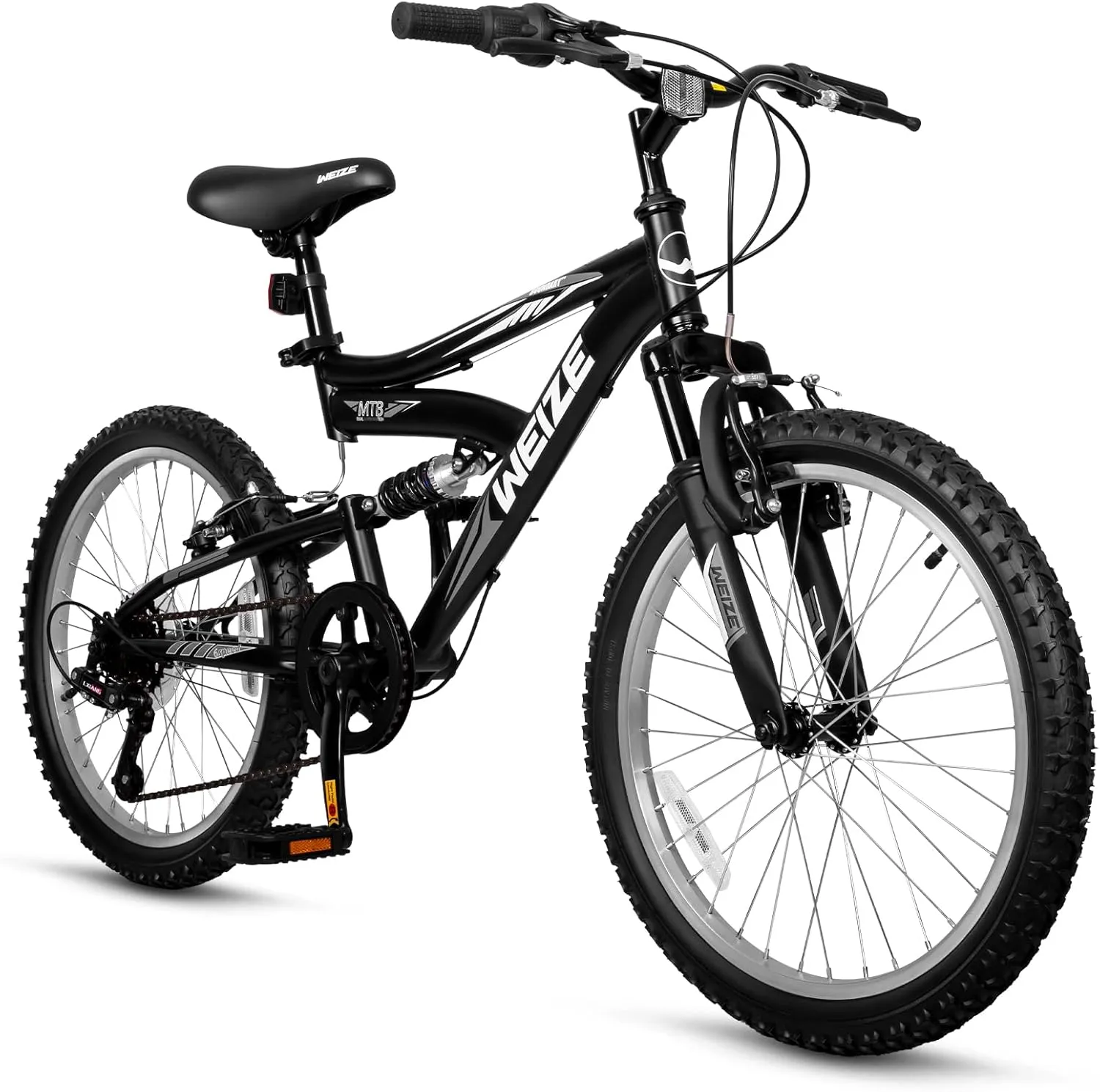 WEIZE Kids Mountain Bike, 20 inch Kids' Bicycles for 6-13 Years Old Boys Girls with Dual Full Suspension, 6 Speeds Drivetrain, High-Carbon Steel Frame, Ideal for Young Riders and Adventurers