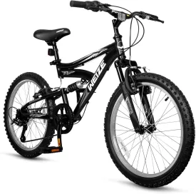 WEIZE Kids Mountain Bike, 20 inch Kids' Bicycles for 6-13 Years Old Boys Girls with Dual Full Suspension, 6 Speeds Drivetrain, High-Carbon Steel Frame, Ideal for Young Riders and Adventurers