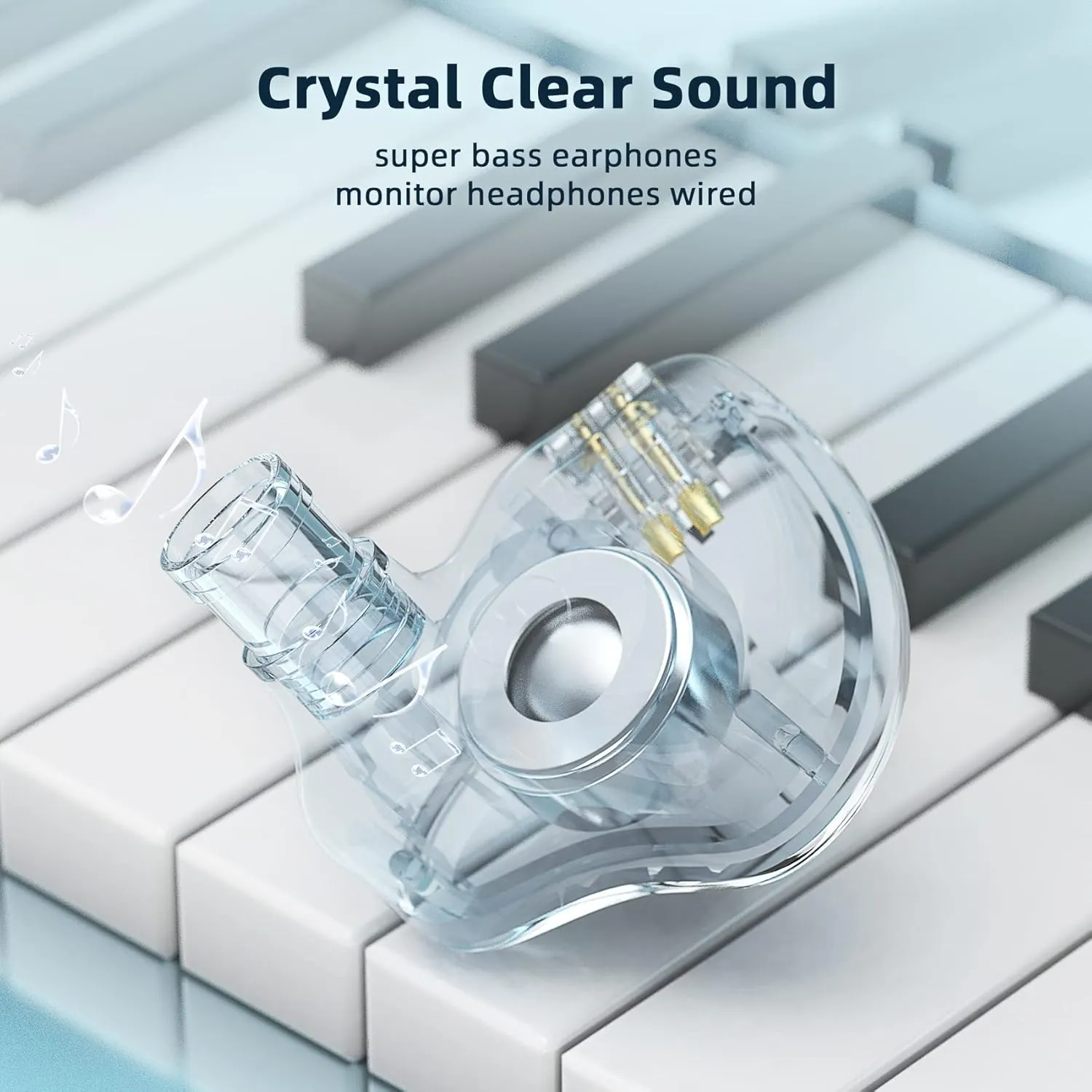 YINYOO KBEAR KS1 in Ear Monitor Bass Earbuds Wired Earbuds,Clear Sound Stereo Headphones, Vocals Forwards High Resolution Noise Canceling Earphones, Dual Magnectic Circuit Dynamic Detachable Cable