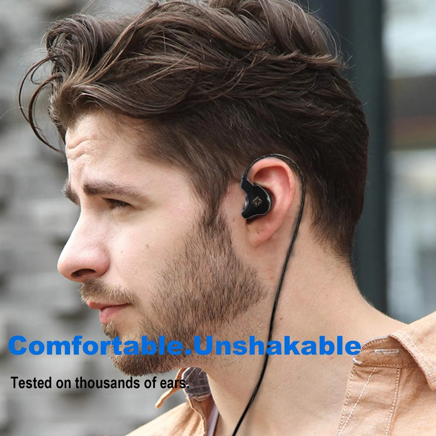 YINYOO KBEAR KS1 in Ear Monitor Bass Earbuds Wired Earbuds,Clear Sound Stereo Headphones, Vocals Forwards High Resolution Noise Canceling Earphones, Dual Magnectic Circuit Dynamic Detachable Cable